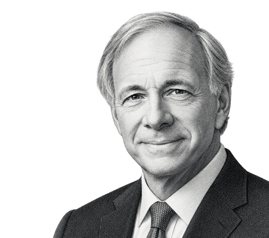 Ray Dalio, freigestelltes Schwarz-Weiß-Porträt